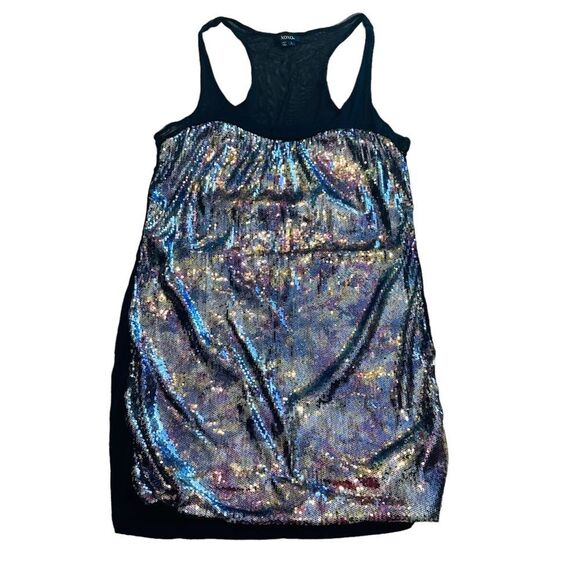 10/$25🦋 XOXO Black Sequin & Mesh Tunic Length Tank - Size Large - Picture 7 of 10